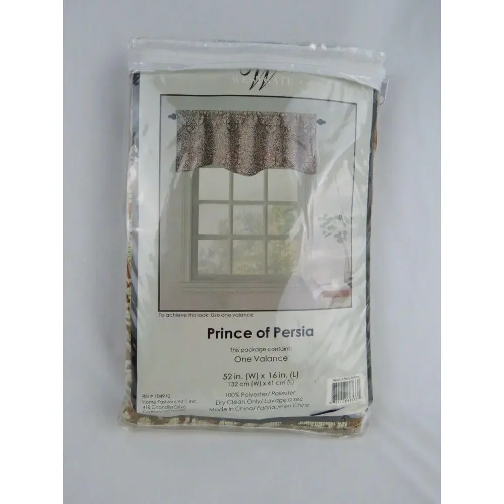 Curtain Westgate Prince of Persia Top Treatment Valance‎ 52 in W x 16